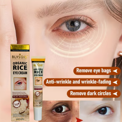 Organic Rice Eye Cream - Best For Dark Circles, Wrinkles, Eye Bags, Etc
