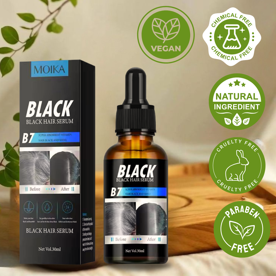 "MOIKA Black Hair Serum | Vegan & Chemical-Free"