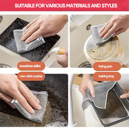 Non-Scratch Steel Wire Dish Wash Cloth | 10 Pcs Pack | Free Delivery
