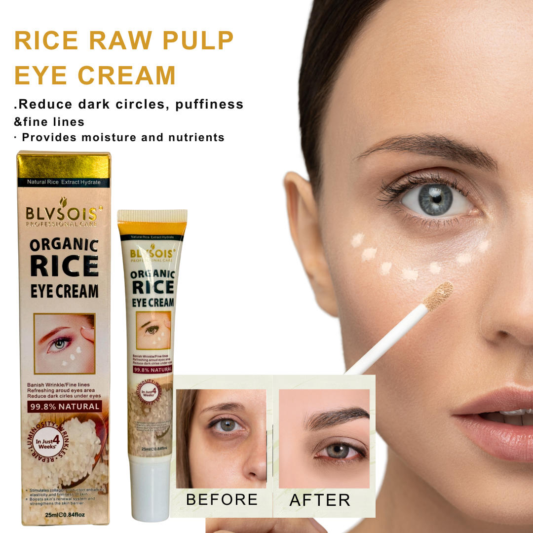 Organic Rice Eye Cream - Best For Dark Circles, Wrinkles, Eye Bags, Etc